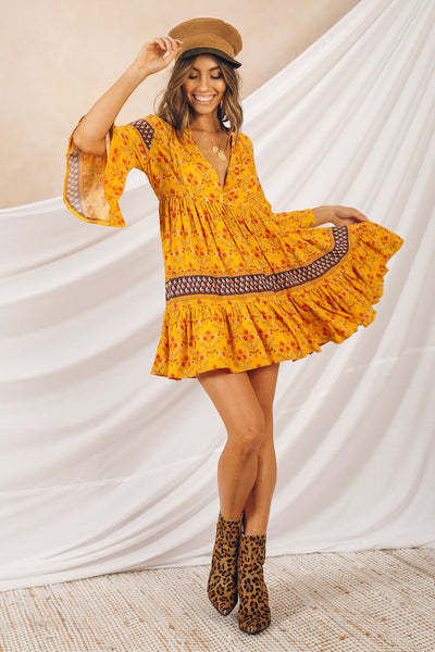 Monte Vista Dress Mustard