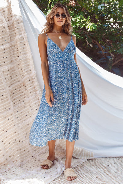 Island Love Midi Dress Blue