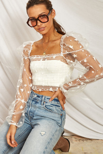 Whisk Me Away Crop Top White