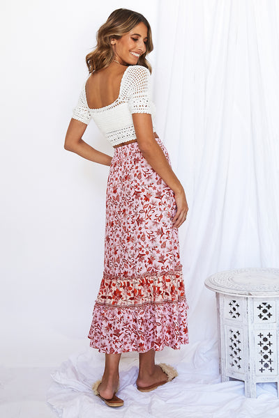 Exotica Maxi Skirt Pink