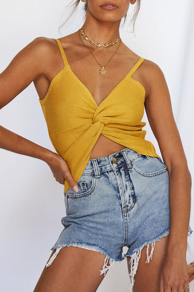 Hollywood Crop Top Mustard