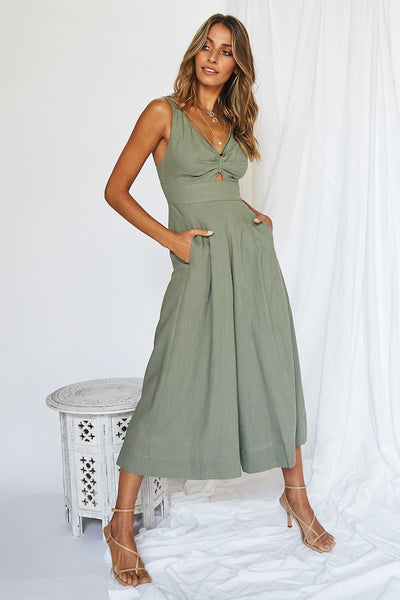 Luxe Getaway Jumpsuit Olive