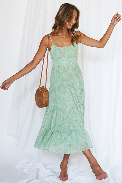 Cancun Vacay Maxi Dress Green