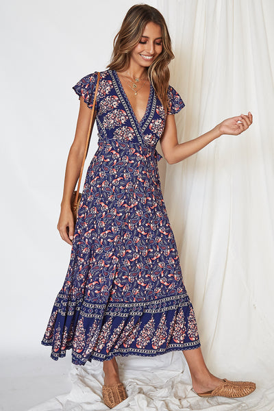 Dreaming Of You Midi Dress Navy