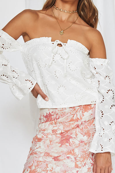 Romance In Venice Crop Top White