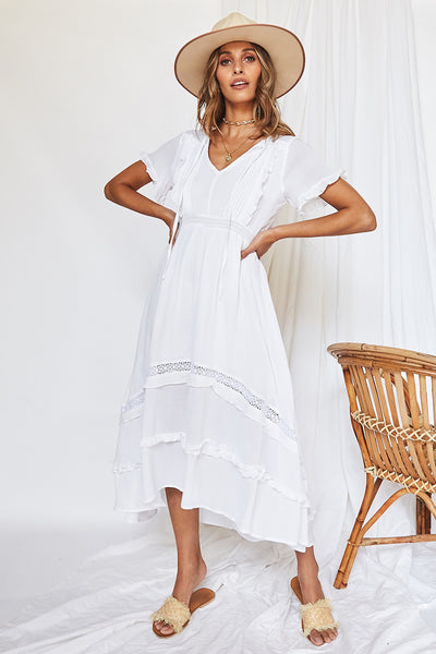 Mystery Of Love Midi Dress White