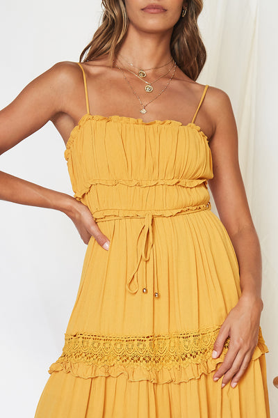 I See You Midi Dress Mustard