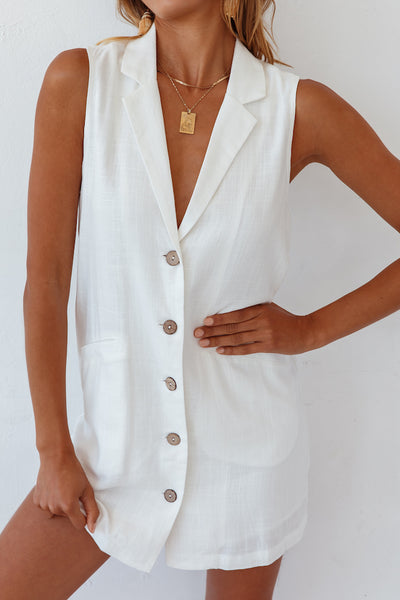 Back To The Coast Dress White