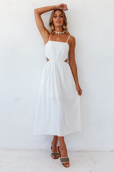 Sunny Afternoon Midi Dress White