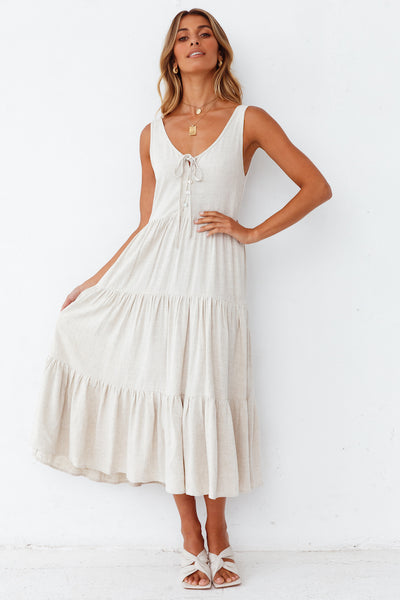 Welcome Summer Maxi Dress Beige