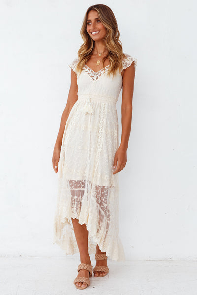 Midnights In Spring Maxi Dress Beige