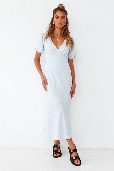 Milk Tea Maxi Dress Blue