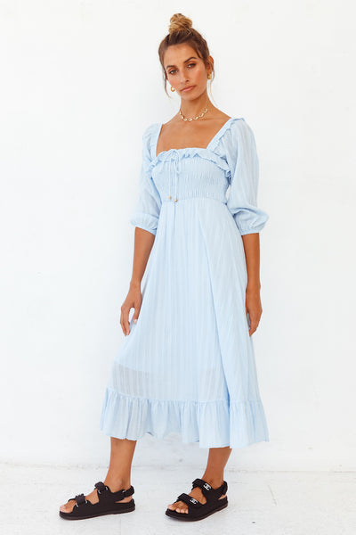 Loved By The Moon Midi Dress Blue