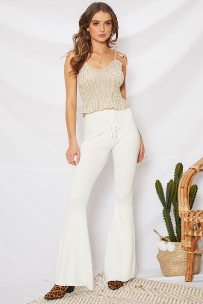 Gold Canary Crop Top Beige