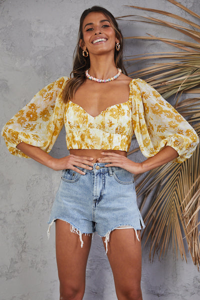 Seventh Heaven Crop Top Yellow