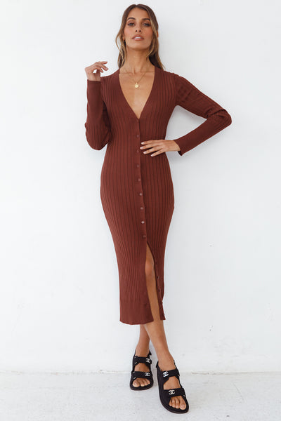 Dreaming Of Someday Maxi Dress Brown