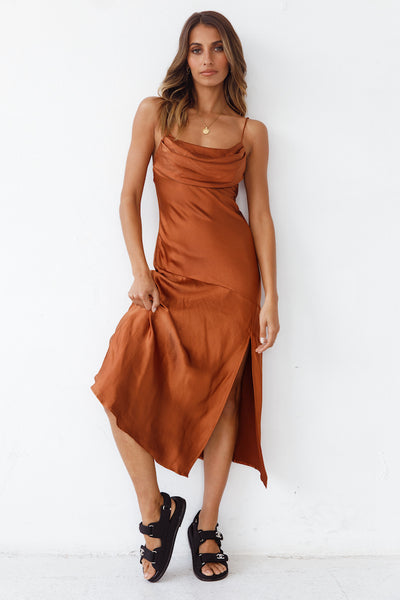 Burning Bright Maxi Dress Brown