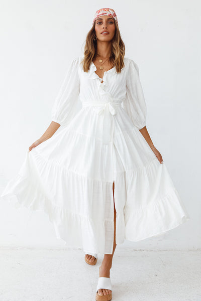 Blissful Moments Maxi Dress White