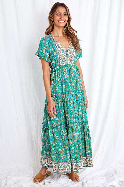 Kindness First Maxi Dress Green