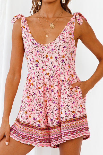 Feeling A Heatwave Playsuit Pink