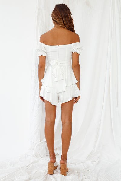 Flashing Lights Playsuit White