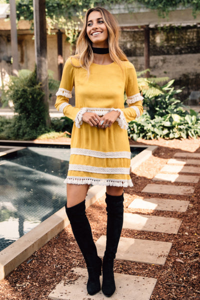 Ibiza Shift Dress Mustard