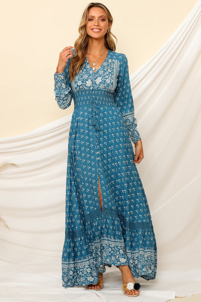 Spirit Of A Dreamer Maxi Dress Blue