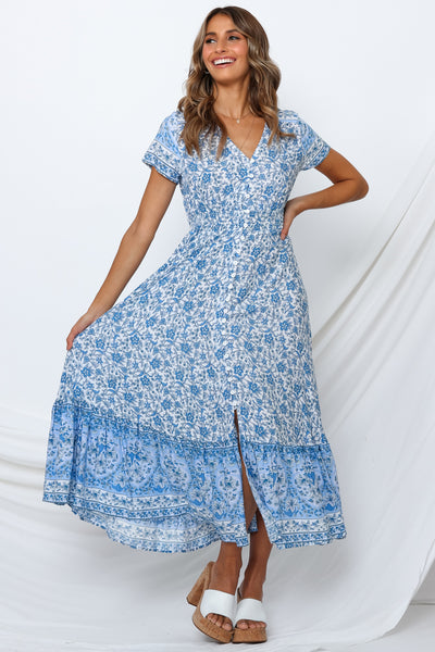 Salvation Midi Dress Blue