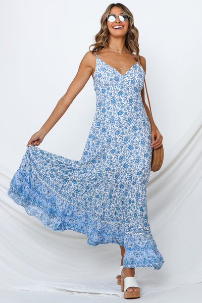 Sun Is Up Maxi Dress Blue