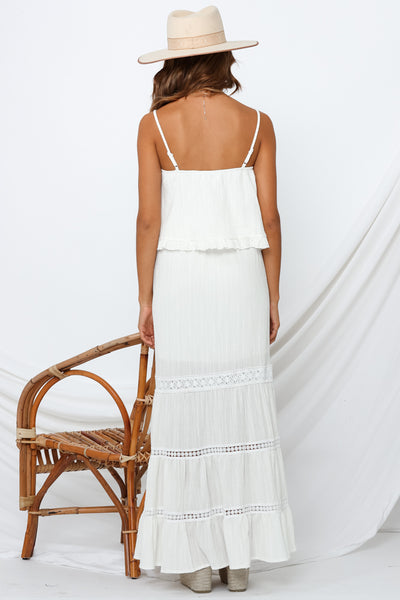 Island Sun Maxi Skirt White