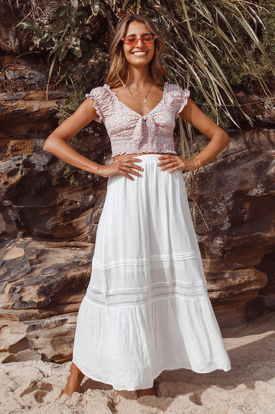 The Last Dance Maxi Skirt White