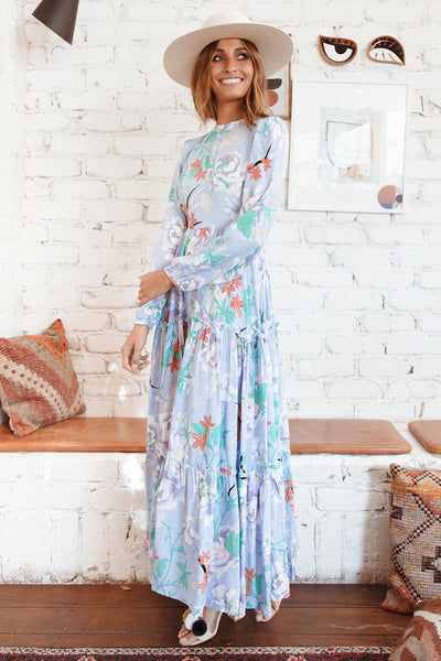 Sun Models Maxi Dress Blue