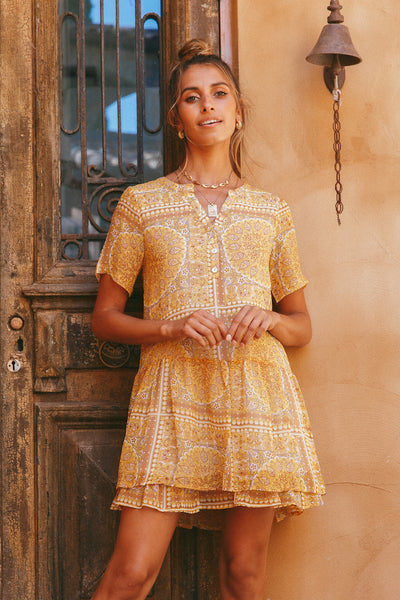 Off To The Markets Dress Yellow