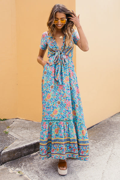 Windmill Way Maxi Dress Aqua