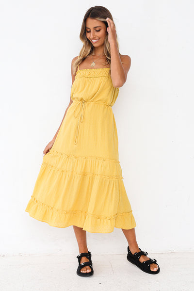 Kaya Midi Dress Mustard