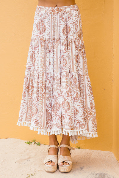 Terraza Midi Skirt White