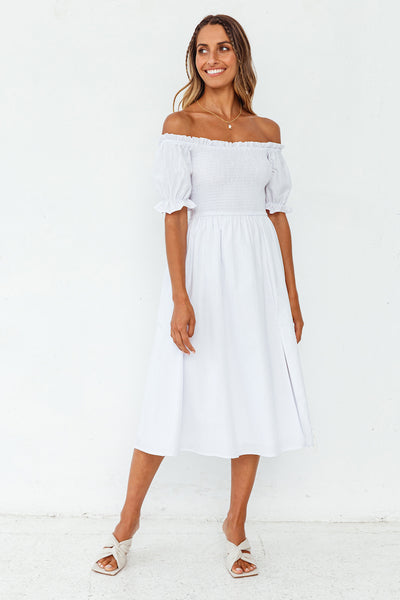 Parade For The Stars Midi Dress White