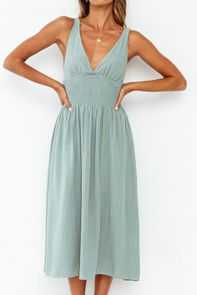 Clear Eyes Midi Dress Sage